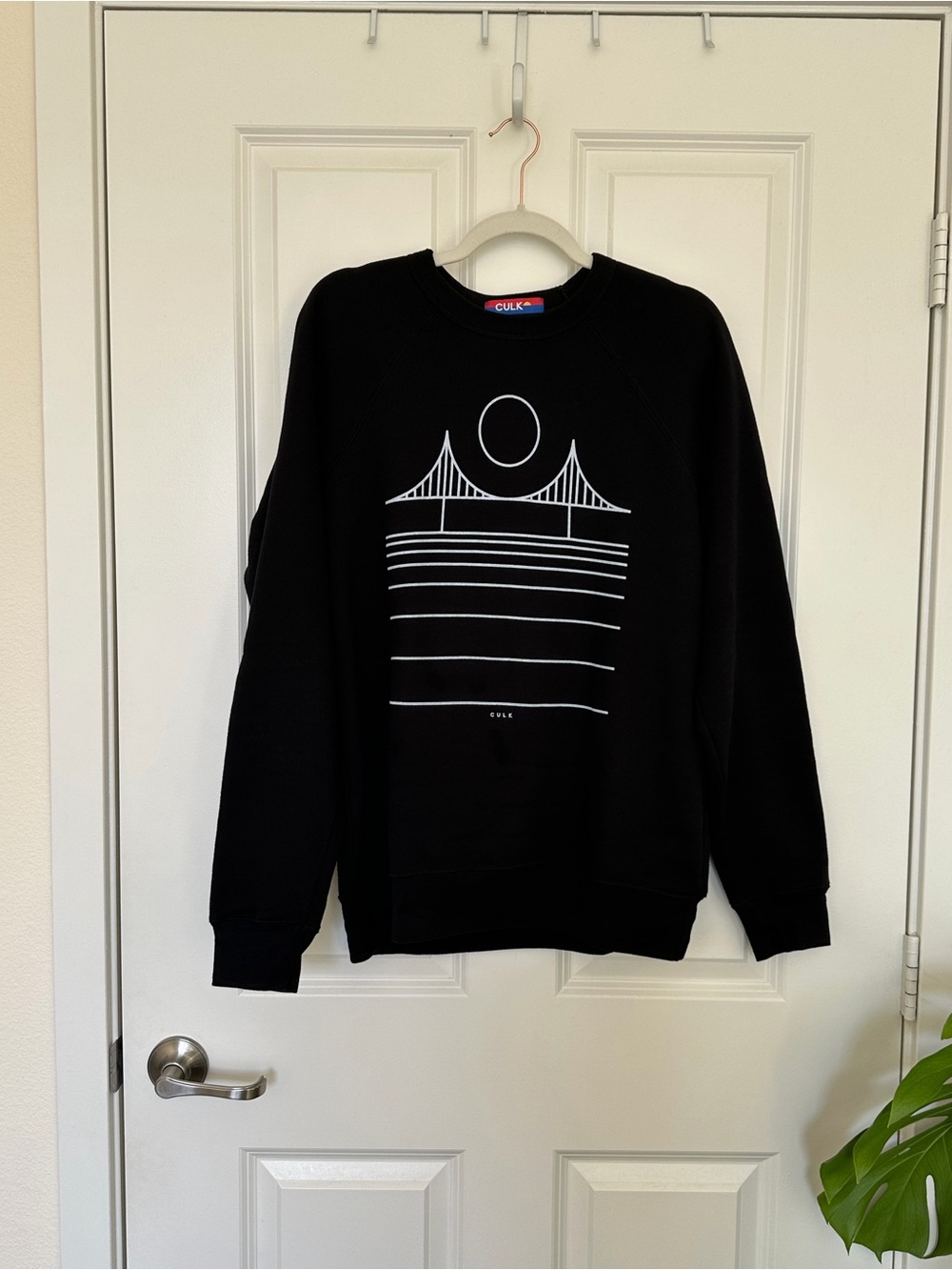 CULK Minimal Bridge Golden Gate Crewneck Sweatshirt Black Men’s Medium